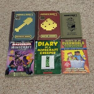 Bundle Lot Of 6 Minecraft Mojang Mastering Guides & Story Diary Books Set